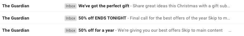 Emails with effective subject lines